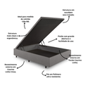 Ver imagem 4 de Cama Box Baú Viúva 128x188x42cm Courino Linho com Pistão a Gás