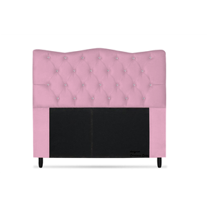 Cabeceira Dunas Solteirão Viúva 120cm com Strass Suede: Rosa Bebê
