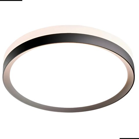Plafon Chass Preto 38cm Led 30w Multicor 3000k/4000k/6500k Bivolt 2250lm Luminária de Sobrepor Moder