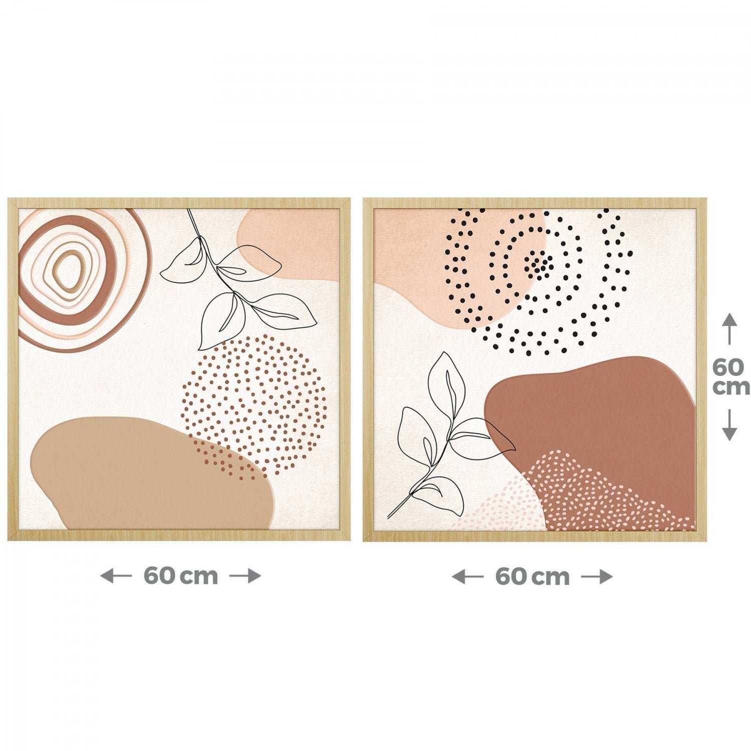 Quadro Orgânico com Vidro Conjunto com 2 Partes 60x60cm Belchior - 3