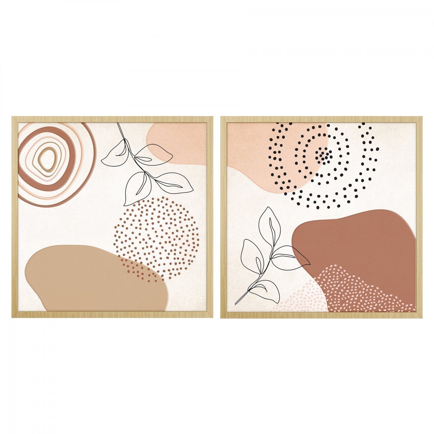 Quadro Orgânico com Vidro Conjunto com 2 Partes 60x60cm Belchior - 2