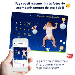 Lençol Cenário Para Foto Mêsversário Meu Príncipe Minha Estrelinha Lençol Mesversario, Cenário para  - 8