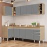 Armário de Cozinha Modulado de Canto Direito 5 Peças Cp44 Balcão com Tampo Castanho/cinza - Lumil Lu - 2