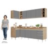 Armário de Cozinha Modulado de Canto Direito 5 Peças Cp44 Balcão com Tampo Castanho/cinza - Lumil Lu - 5