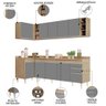 Armário de Cozinha Modulado de Canto Direito 5 Peças Cp44 Balcão com Tampo Castanho/cinza - Lumil Lu - 3