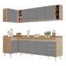 Armário de Cozinha Modulado de Canto Direito 5 Peças Cp44 Balcão com Tampo Castanho/cinza - Lumil Lu - 1
