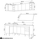Ver imagem 4 de Armário de Cozinha Modulado de Canto Direito 5 Peças Cp44 Balcão com Tampo Castanho/cinza - Lumil Lu
