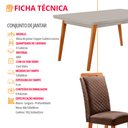 Ver imagem 2 de Mesa de Jantar Copper Lorena 120cm Tampo MDF Vidro Canto Copo com 4 Cadeiras Moderna Mobília