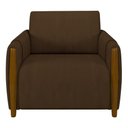 Ver imagem 4 de Conjunto Sofá 3 Lugares 223cm e Poltrona 98cm Amaranto M22 Veludo Marrom - Mpozenato