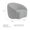 Ver imagem 5 de Kit Sofá 3 Lugares 180cm e 2 Poltronas Orgânico Luxo Recepção Sala de Estar e Tv Amore Linho Cinza C