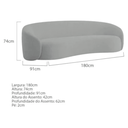 Ver imagem 4 de Kit Sofá 3 Lugares 180cm e 2 Poltronas Orgânico Luxo Recepção Sala de Estar e Tv Amore Linho Cinza C