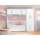Ver imagem 2 de Guarda Roupa Modulado Solteiro 6 Portas 3 Gavetas Star - Poliman Móveis - Branco