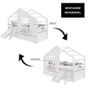 Ver imagem 5 de Cama Casinha com Janela com 02 Gavetas e Escada/escorregador Madeira Maciça Branco Housin