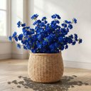 Ver imagem 4 de Kit de 20 Flores Decorativas Cerejeira Sakura Azul Realista Alta Qualidade
