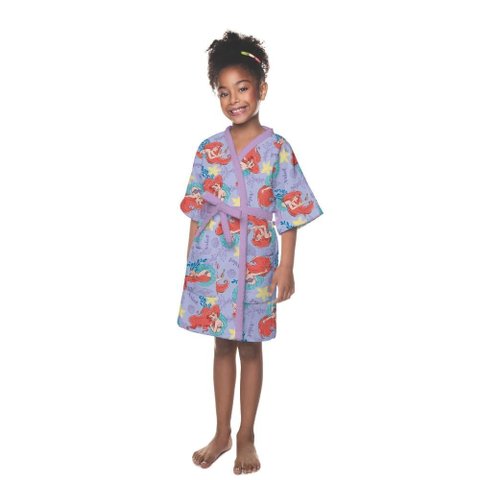 Roupão Atoalhado Infantil Lepper Antialérgico Pequena Sereia Kimono com Manga:p