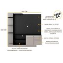 Ver imagem 3 de Estante com Suporte para TV até 55" Multimóveis Denver FG3069 Preta/Lacca Fumê