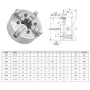 Ver imagem 3 de Placa Torno 250mm 4 Cast. Independente + Flange Rosca 114mm