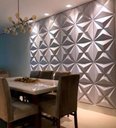 Ver imagem 3 de Kit 15 Placas Decorativas 3 D Estrelar Branco 50x50 cm Estrelar