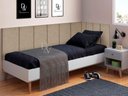 Ver imagem 2 de Conjunto Cabeceira Painel Estofada Cama de Solteiro - Palha (Linho)