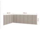 Ver imagem 6 de Conjunto Cabeceira Painel Estofada Cama de Solteiro - Palha (Linho)