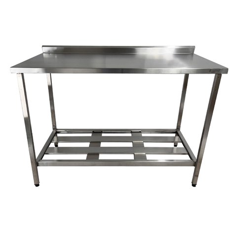 Mesa Aço Inox Profissional 110x70x90 Cm com Espelho Nortinox