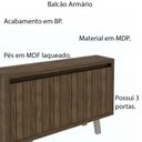 Ver imagem 3 de Balcão 3 Portas para Escritório Home Office ME4120 MDP Nogal/Fendi - Gran Belo