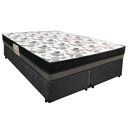 Ver imagem 1 de Cama Box Casal Suede Bipartido + Colchão Ortobom Iso Dupla Face 138x188x60 Cor:preto