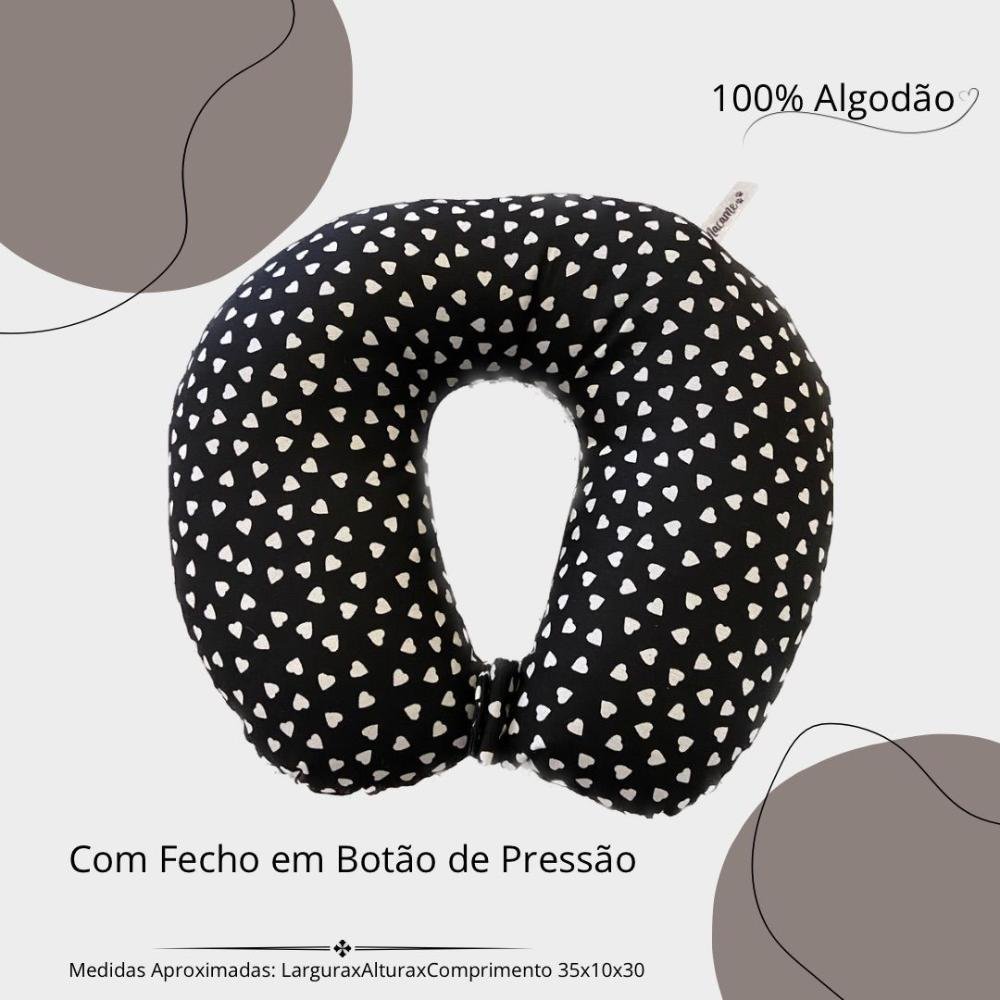 Almofada de Pescoço Premium Cor:coração Preto - 3