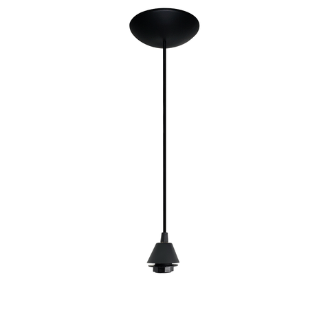 Fio Pendente Caroá 1,5M E27 Bivolt Ponta Com Rosca - Preto