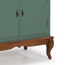 Ver imagem 3 de Cristaleira Arca e Oratório 4 Portas 1 Gaveta com Pés Luis Xv 60630 Linz Móveis - Verde Musgo/imbuia