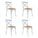 Ver imagem 4 de Jogo de Mesa Eiffel Redondo Tampo de Madeira 110cm Branco com 4 Cadeiras Katrina Brancao Bege