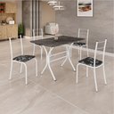 Ver imagem 2 de Conjunto Mesa de Jantar Teixeira Maricá Plus com 4 Cadeiras Branco Preto