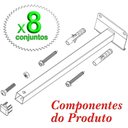 Ver imagem 4 de 08 Suportes Refletor Base Inclinada Braço 20 Cm 08 Cj - Branco