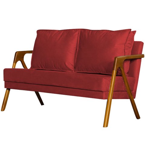 Namoradeira Mona Decorativa Recepção - Veludo Vermelho