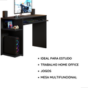 Ver imagem 5 de Mesa Gamer Pequena com Espaço para Gabinete - Preto