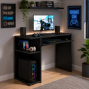 Ver imagem 1 de Mesa Gamer Pequena com Espaço para Gabinete - Preto