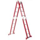 Ver imagem 2 de Escada Articulada Multifuncional 16 Degraus 4x4 Vermelho Escarlate