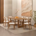 Ver imagem 2 de Mesa de Jantar Trento com 6 Cadeiras Bella Cru 160cm