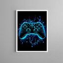 Ver imagem 2 de Quadro Decorativo Gamer Azul Neon 45x34cm:moldura Preta