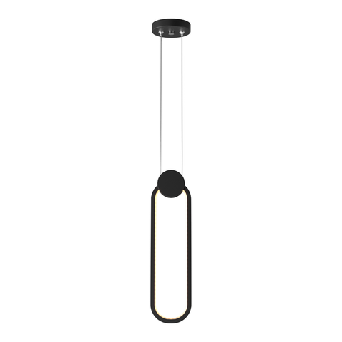 Lustre Pendente Orluce King Ii Led 15w Preto Bivolt 3000k Luz Amarela
