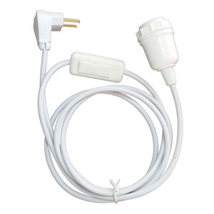 Conjunto iluminação 5 mts fio PP, Interruptor e fio
