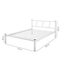 Ver imagem 2 de Cama Casal Branca Aço Reforçado com Cabeceira Moderna e Estrado Resistente