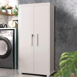 Armário para Lavanderia 2 Portas Branco Plaka Jm Móveis - 1