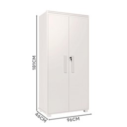 Armário para Lavanderia 2 Portas Branco Plaka Jm Móveis - 4