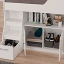 Ver imagem 4 de Cama Solteiro com Armario 2 portas e Mesinha 100% MDF Bianca Branco ii - CIMOL MÓVEIS Bianca Muntifu