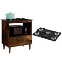 Ver imagem 1 de Kit Balcão para Cooktop Cozinha Kaiki Eliz Ypê com Fogão Cooktop 5 Bocas Ultra Chama Preto Mármore