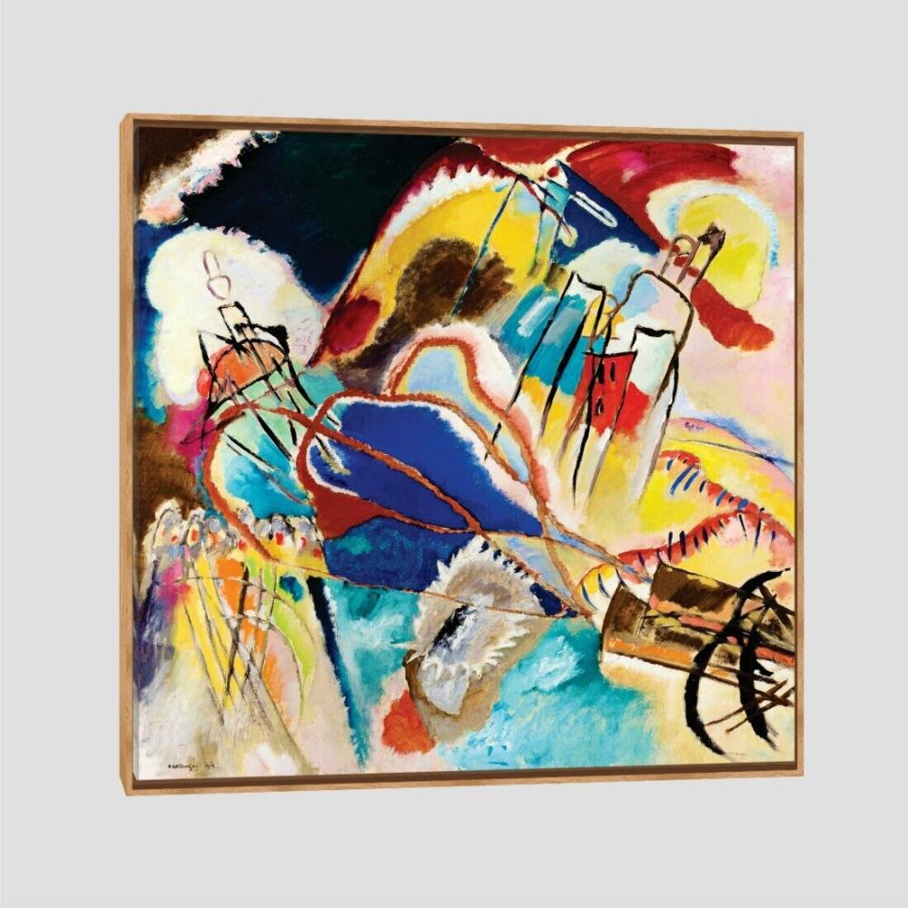 Quadro Kandinsky Improvisation 1913 Tela Moldura Bege 80X80Cm - 1