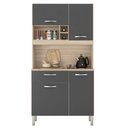 Ver imagem 5 de Kit Cozinha Compacta 4 Portas 1 Gaveta Malta D02 Avena/grafito - Mpozenato