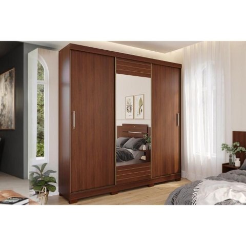 Guarda Roupa Casal 3 Portas c/Esp Búzios Jequitiba Panan