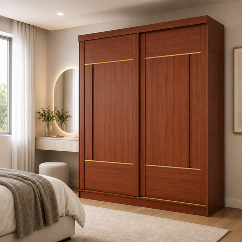 Guarda-Roupa Casal Elise 2 Portas de Correr 4 Gavetas com 4 Espelhos Grandes Pm Home
